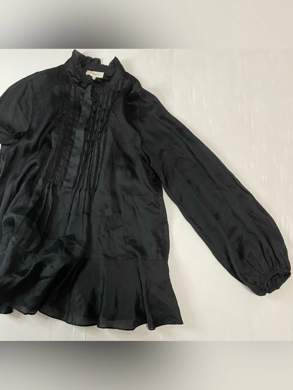LAFAYETTE 148 NEW YORK Raines Ruffled Ramie And Tencel Lyocell-Blend Blouse Med - Picture 10 of 11